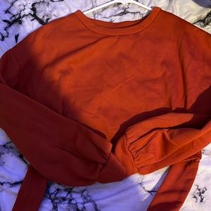 Long sleeve crop shirt, new, never worn, large